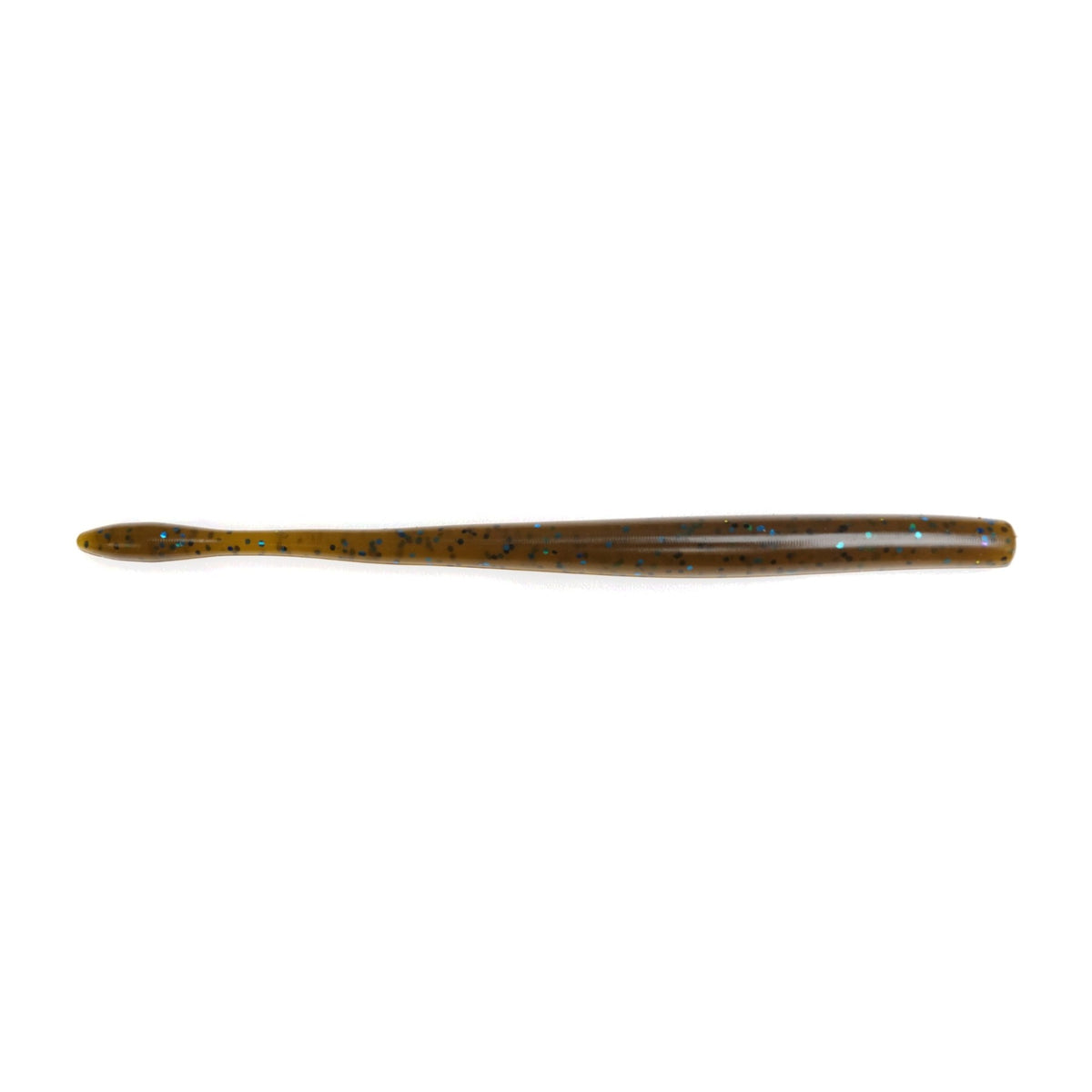 Green Pumpkin Blue Flake Motion Fishing Standby Worm, 7 inch bulb tail straight worm for bass